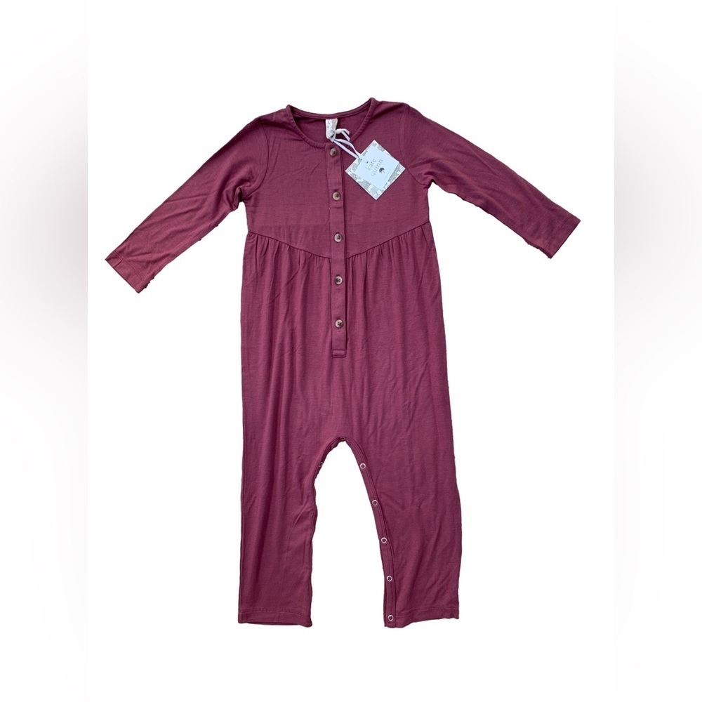 Kate Quinn NWT Size 2T Burgundy Bamboo Coverall Romper Jumpsuit
